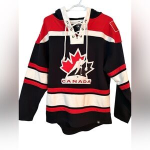 47 Men's Black and Red Canada Hockey Sweater
